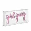 JONATHAN Y 11.88" Girl Gang Contemporary Glam Acrylic Box Pendant (Includes LED Light Bulb) Neon Pink - JONATHAN Y