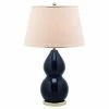 26.5" Jill Double- Gourd Ceramic Lamp Navy (Includes CFL Light Bulb) - Safavieh
