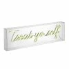JONATHAN Y 20" Treat Yo Self Contemporary Glam Acrylic Box Pendant (Includes LED Light Bulb) Neon Yellow - JONATHAN Y