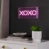 JONATHAN Y 11.75" XOXO Contemporary Glam Acrylic Box Pendant (Includes LED Light Bulb) Neon Pink - JONATHAN Y