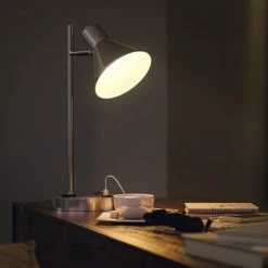 Ash Electrical Plug and USB Table Lamp Brushed Steel - Kenroy Home -Desk Lamps sales shop unnamed file 2206