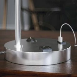 Ash Electrical Plug and USB Table Lamp Brushed Steel - Kenroy Home -Desk Lamps sales shop unnamed file 2210