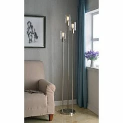 Thornton Torchiere Brushed Steel (Includes LED Light Bulb) - Kenroy Home