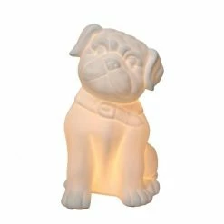Porcelain Puppy Dog Shaped Table Lamp White - Elegant Designs