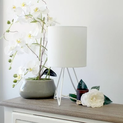 Down To The Wire Table Lamp with Fabric Shade White - Simple Designs 3 Down To The Wire Table Lamp with Fabric Shade White - Simple Designs - Image 3