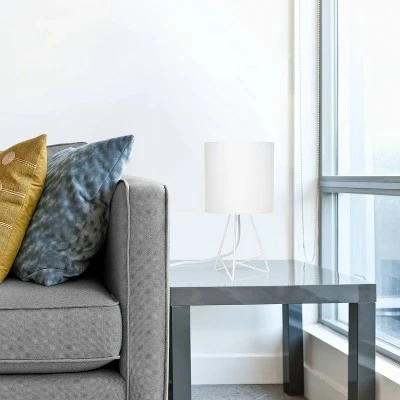 Down To The Wire Table Lamp with Fabric Shade White - Simple Designs 4 Down To The Wire Table Lamp with Fabric Shade White - Simple Designs - Image 4