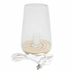 Wired Mesh Uplight Table Lamp White - Simple Designs -Desk Lamps sales shop unnamed file 2274