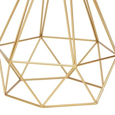 10" Celeste Wire Prism Silverwood Table Lamp (Includes CFL Light Bulb) Gold - Decor Therapy 4 10" Celeste Wire Prism Silverwood Table Lamp (Includes CFL Light Bulb) Gold - Decor Therapy - Image 4