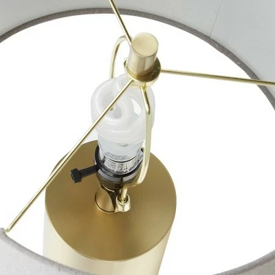 25" Nicole Golden Cylinder Silverwood Table Lamp with Cement Base (Includes CFL Light Bulb) Gold - Decor Therapy 3 25" Nicole Golden Cylinder Silverwood Table Lamp with Cement Base (Includes CFL Light Bulb) Gold - Decor Therapy - Image 3