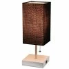 Petite Stick Lamp with USB Charging Port and Fabric Shade - Simple Designs White