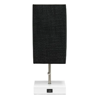 Petite Stick Lamp with USB Charging Port and Fabric Shade - Simple Designs White 8 Petite Stick Lamp with USB Charging Port and Fabric Shade - Simple Designs White - Image 8