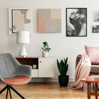 23" Glass Table Lamp with Linen Shade White - Globe Electric 1 23" Glass Table Lamp with Linen Shade White - Globe Electric