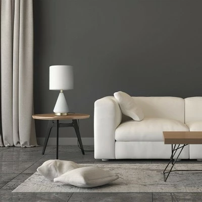 23" Glass Table Lamp with Linen Shade White - Globe Electric 3 23" Glass Table Lamp with Linen Shade White - Globe Electric - Image 3