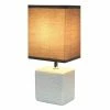 Petite Faux Stone Table Lamp with Fabric Shade - Simple Designs White