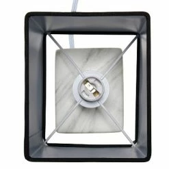 Petite Marbled Ceramic Table Lamp with Fabric Shade - Simple Designs Gray -Desk Lamps sales shop unnamed file 2375