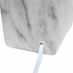 Petite Marbled Ceramic Table Lamp with Fabric Shade - Simple Designs Gray -Desk Lamps sales shop unnamed file 2377