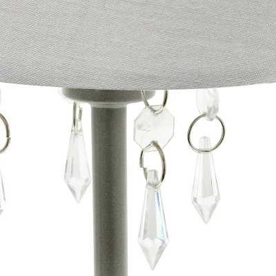 Table Lamp with Fabric Shade and Hanging Acrylic Beads Gray - Simple Designs 2 Table Lamp with Fabric Shade and Hanging Acrylic Beads Gray - Simple Designs - Image 2