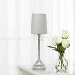 Table Lamp with Fabric Shade and Hanging Acrylic Beads Gray - Simple Designs 8 Table Lamp with Fabric Shade and Hanging Acrylic Beads Gray - Simple Designs -Desk Lamps sales shop unnamed file 2385