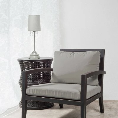 Table Lamp with Fabric Shade and Hanging Acrylic Beads Gray - Simple Designs 4 Table Lamp with Fabric Shade and Hanging Acrylic Beads Gray - Simple Designs - Image 4