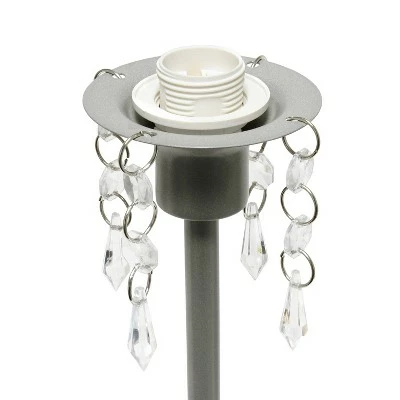 Table Lamp with Fabric Shade and Hanging Acrylic Beads Gray - Simple Designs 5 Table Lamp with Fabric Shade and Hanging Acrylic Beads Gray - Simple Designs - Image 5