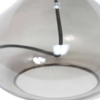 Glass Raindrop Table Lamp with Fabric Shade Smoke Gray - Simple Designs 2 Glass Raindrop Table Lamp with Fabric Shade Smoke Gray - Simple Designs - Image 2