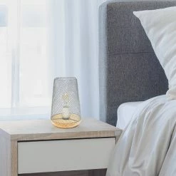 Wired Mesh Uplight Table Lamp Gray - Simple Designs -Desk Lamps sales shop unnamed file 2399