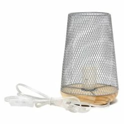 Wired Mesh Uplight Table Lamp Gray - Simple Designs -Desk Lamps sales shop unnamed file 2401