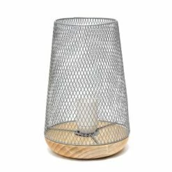 Wired Mesh Uplight Table Lamp Gray - Simple Designs -Desk Lamps sales shop unnamed file 2402
