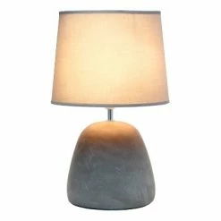 Round Concrete Table Lamp with Shade Gray - Simple Designs