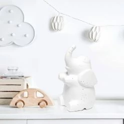 Porcelain Elephant Shaped Table Lamp White - Simple Designs -Desk Lamps sales shop unnamed file 2411