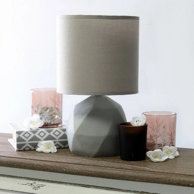 Geometric Concrete Lamp with Shade Gray - Simple Designs 2 Geometric Concrete Lamp with Shade Gray - Simple Designs - Image 2