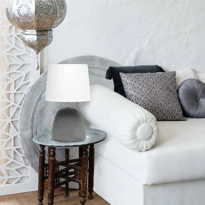 Round Concrete Table Lamp with Shade White - Simple Designs 3 Round Concrete Table Lamp with Shade White - Simple Designs - Image 3