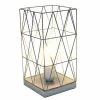 Metal Geometric Square Table Lamp Gray - Simple Designs