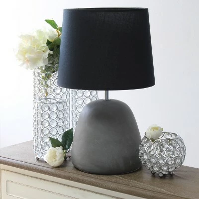 Round Concrete Table Lamp with Shade Black - Simple Designs 2 Round Concrete Table Lamp with Shade Black - Simple Designs - Image 2
