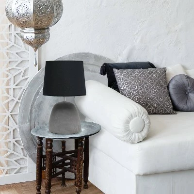Round Concrete Table Lamp with Shade Black - Simple Designs 3 Round Concrete Table Lamp with Shade Black - Simple Designs - Image 3