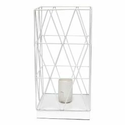 Metal Geometric Square Table Lamp White - Simple Designs -Desk Lamps sales shop unnamed file 2552