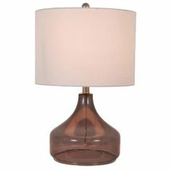 22" Glass Table Lamp Translucent Smoke - Decor Therapy