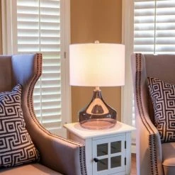 22" Glass Table Lamp Translucent Smoke - Decor Therapy -Desk Lamps sales shop unnamed file 2585