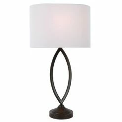 27" Sculpted Table Lamp Bronze - Decor Therapy
