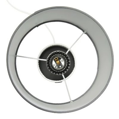 Hammered Metal Organizer Table Lamp with USB Charging Port and Fabric Shade White/Gray - Simple Designs 6 Hammered Metal Organizer Table Lamp with USB Charging Port and Fabric Shade White/Gray - Simple Designs - Image 6