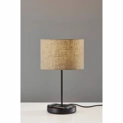 19.5" Oliver Charge Table Lamp Black - Adesso -Desk Lamps sales shop unnamed file 2679