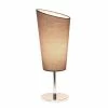 Mini Chrome Table Lamp with Angled Fabric Shade Gray - Simple Designs