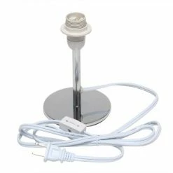 Mini Chrome Table Lamp with Angled Fabric Shade Gray - Simple Designs -Desk Lamps sales shop unnamed file 2690