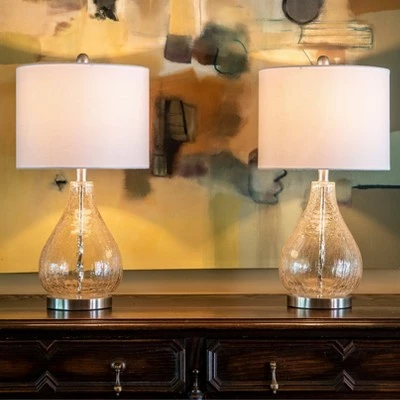 22.5" Set of 2 Crackled Teardrop Table Lamp Iridescent Gold - Decor Therapy 7 22.5" Set of 2 Crackled Teardrop Table Lamp Iridescent Gold - Decor Therapy - Image 7