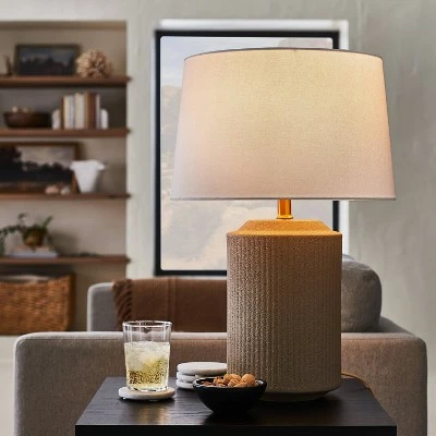 Threshold Designed W/Studio McGee Ceramic Assembled Table Lamp (Includes LED Light Bulb) Gray - Threshold™ designed with Studio McGee 2 Threshold Designed W/Studio McGee Ceramic Assembled Table Lamp (Includes LED Light Bulb) Gray - Threshold™ designed with Studio McGee - Image 2