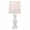 20.5" Knox Stacked Diamond Tale Lamp Satin White - Decor Therapy