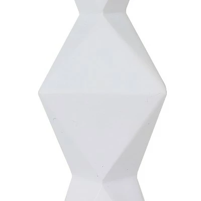 20.5" Knox Stacked Diamond Tale Lamp Satin White - Decor Therapy 3 20.5" Knox Stacked Diamond Tale Lamp Satin White - Decor Therapy - Image 3