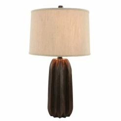 26.5" Acton Resin Table Lamp Brown - Decor Therapy