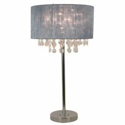 27" x 13" Penelope String Table Lamp Brushed Nickel - Decor Therapy