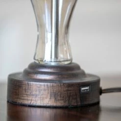 17" Set of 2 Brady Table Lamp with USB Ports Bronze Glass - Decor Therapy -Desk Lamps sales shop unnamed file 2807